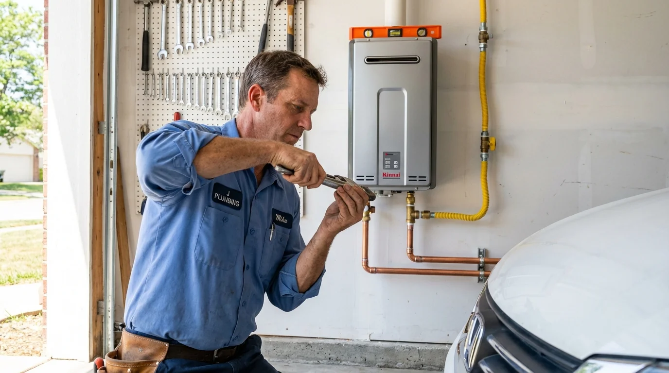 Tankless water heater installation by a Johns Plumbing LLC plumber in Chelsea